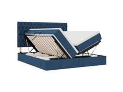 Cama de Armazenamento Led com Colchão Azul MAISON EXCLUSIVE (200x200 cm)