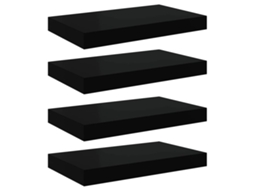 Prateleiras Suspensas 4 Pcs 40x23x3,8cm Mdf Preto MAISON EXCLUSIVE