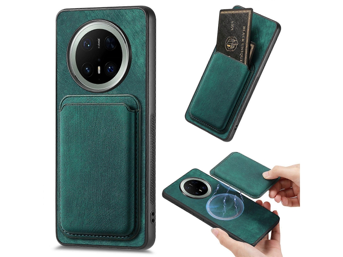 Capa Magnética Para Celular Com Porta-cartões De Couro Retrô