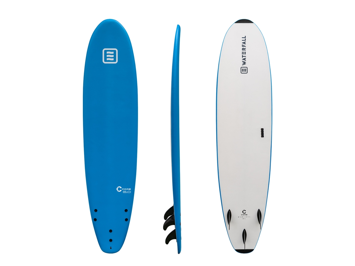 Prancha de Surf WATERFALL Core 8' Azul + Quilhas + Leash