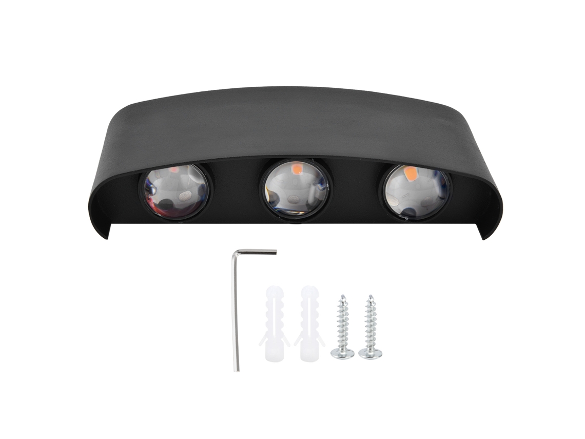 Luminária de parede LED BRILVIBERA em Prova D'água, 6W, luz branca para ambientes internos e externos.