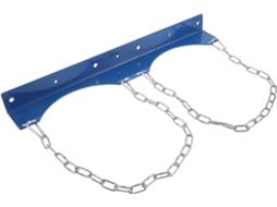 Suporte De Parede Duplo Homoyoyo Para Cilindros Gás 40l, Estrutura Metálica Azul Com Corrente De Segurança Para