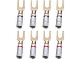 Conjunto De 8 Conectores Em Y Com Rosca 45 Graus, Banhados A Ouro 24k, Formato U E De