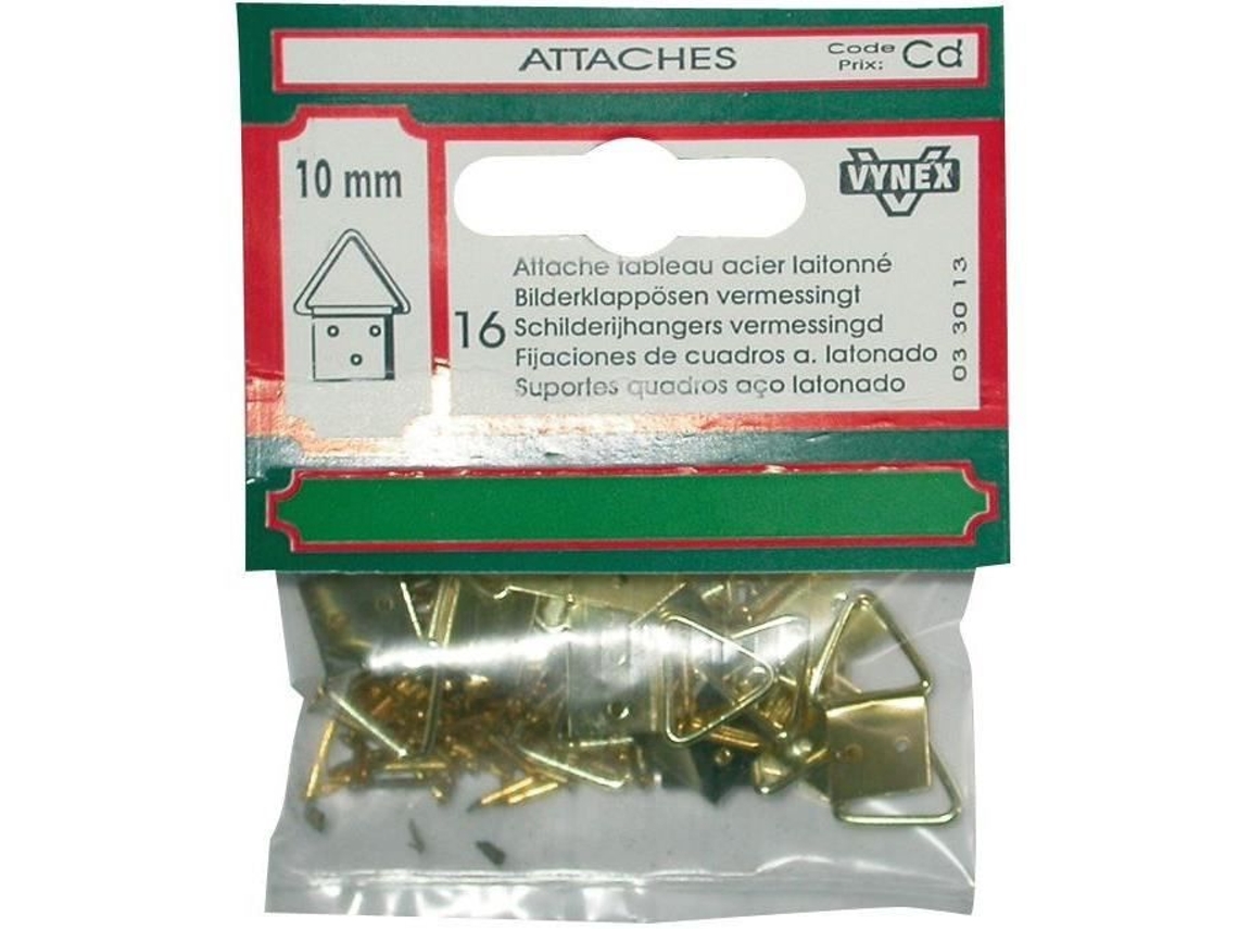 Fixador De Imagem Vynex Triângulo De Latão 16mm Conjunto De 8