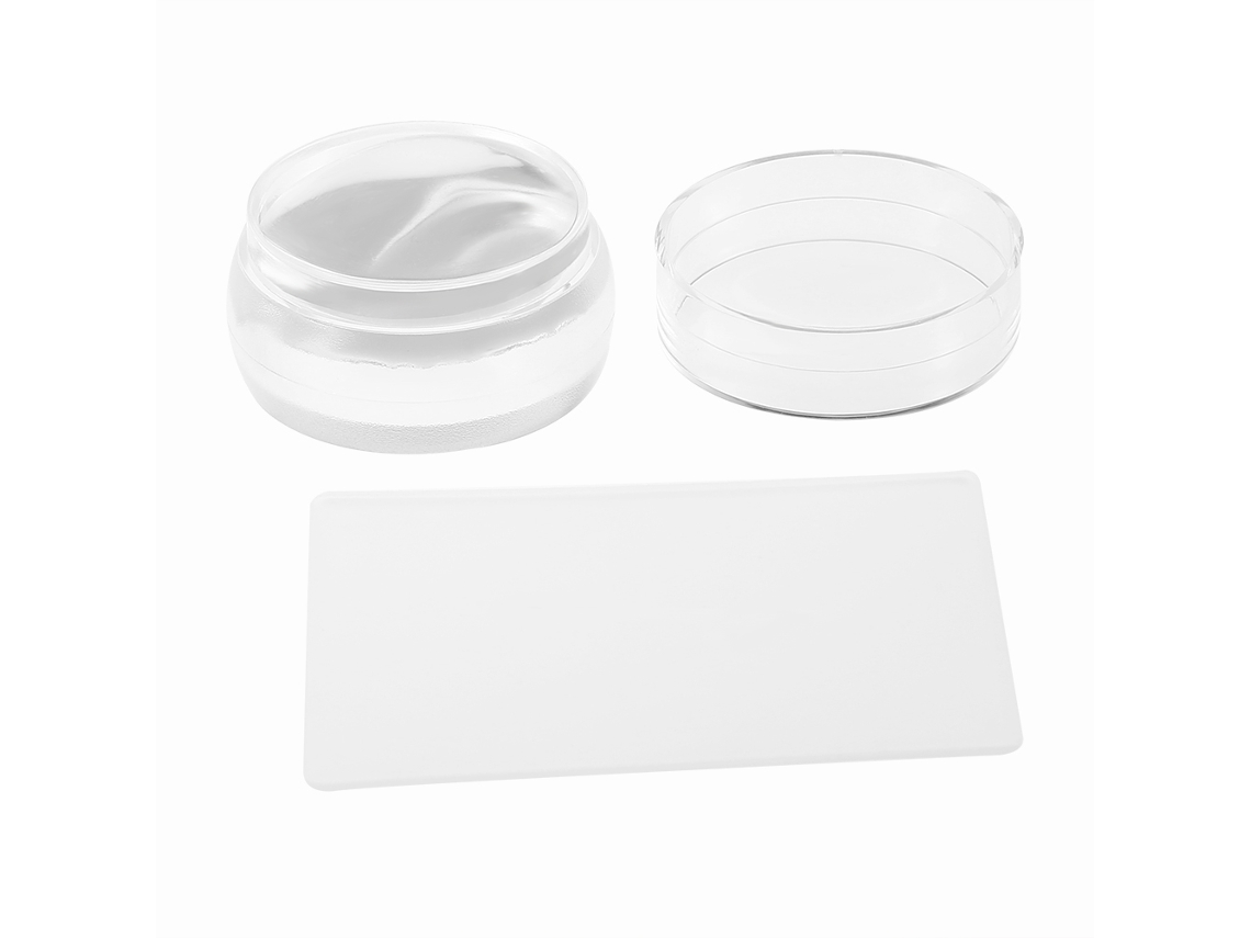 Ferramentas De Estampador De Silicone Para Arte De Unhas Com Scraper Garrafa Transparente Mate Profissional E Bonita