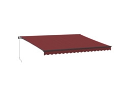 Toldo retrátil VIDAXL Burgundy Tecido (400x350 cm)