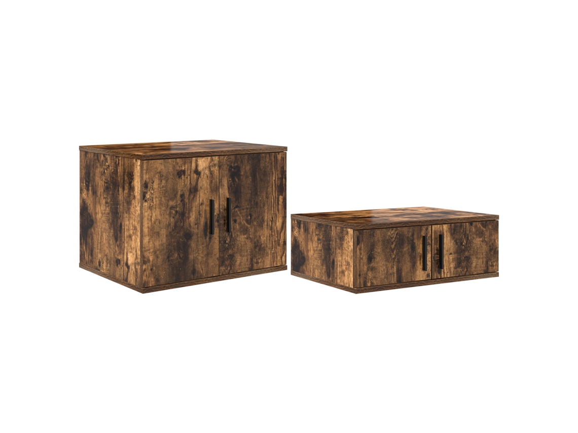 Conjunto 2 Armário De Arrumação Vidaxl Castanho Derivados De Madeira (108 X 41 X 40 Cm)