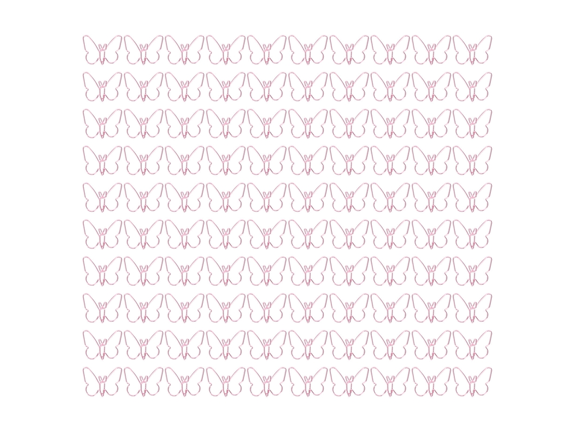 100 Clips de Papel em Forma de Borboleta Rosa, Clips de Escritório Bonitos e Portáteis para Documentos