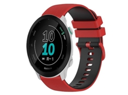 Lurelia Pulseira Garmin Forerunner 158 De 20 Mm, Silicone Xadrez Bicolor, Vermelha E Preta