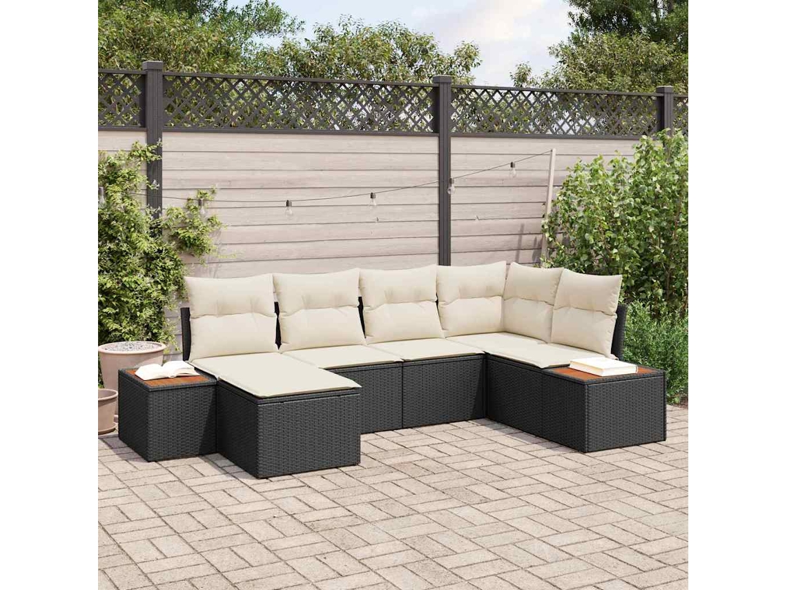 Vidaxl Conjunto De Sofá De Jardim 7 Unid. 6-número De Lugares