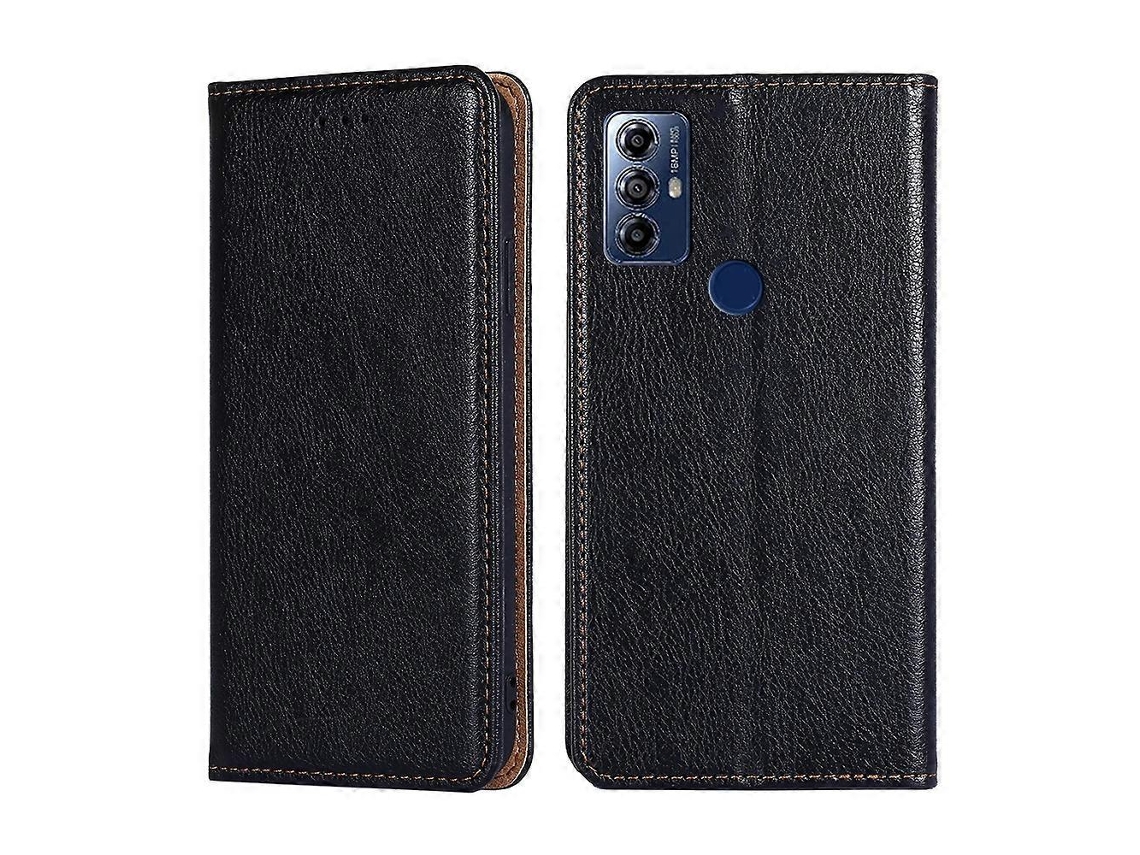 Capa De Celular Em Couro Magnético Com Acabamento Brilhante E Cor Sólida Para Motorola Moto G Play 2023.
