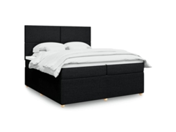 Vidaxl Cama Com Molas/colchão 200x200 Cm Tecido Preto