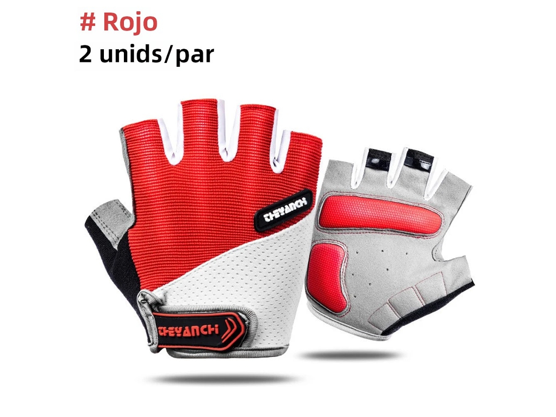 (vermelho Xl) Luvas De Ciclismo Unissex, Antiderrapantes E Com Absorção De Impacto, Laváveis, Estilo Meio Dedo.