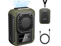 Ventilador De Cintura Portátil, 3 Velocidades, Ventilador De Moletom Com Resfriamento Potente, 20 Horas De Trabalho, Verde Zeuxo