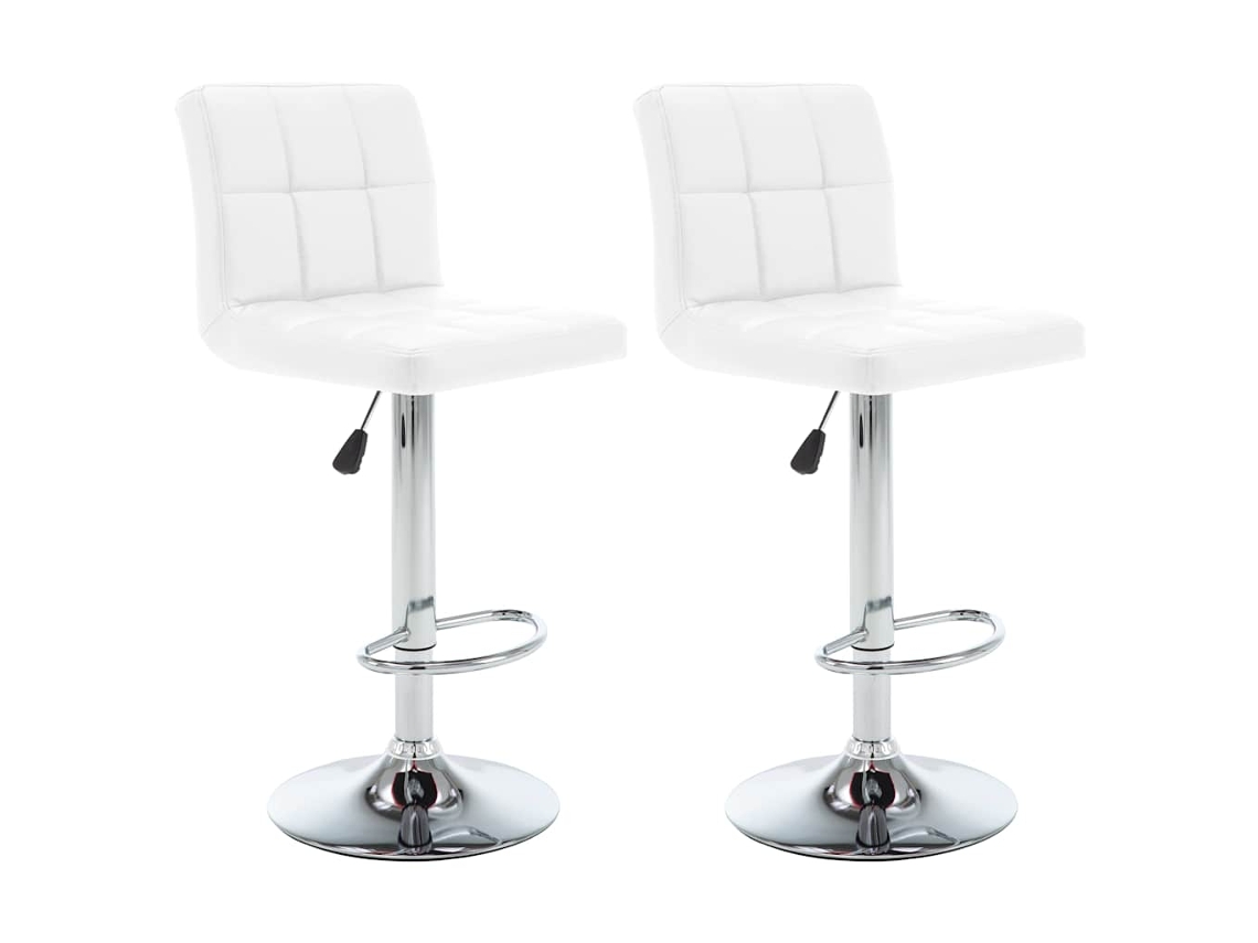 Vidaxl Bancos De Bar 2 Pcs Couro Artificial Branco