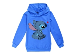 2026 sudaderas com Capuz para Crianças de 7 14 Anos Lilo e Stitch com Manga Longa Presente Mistura de Algodão