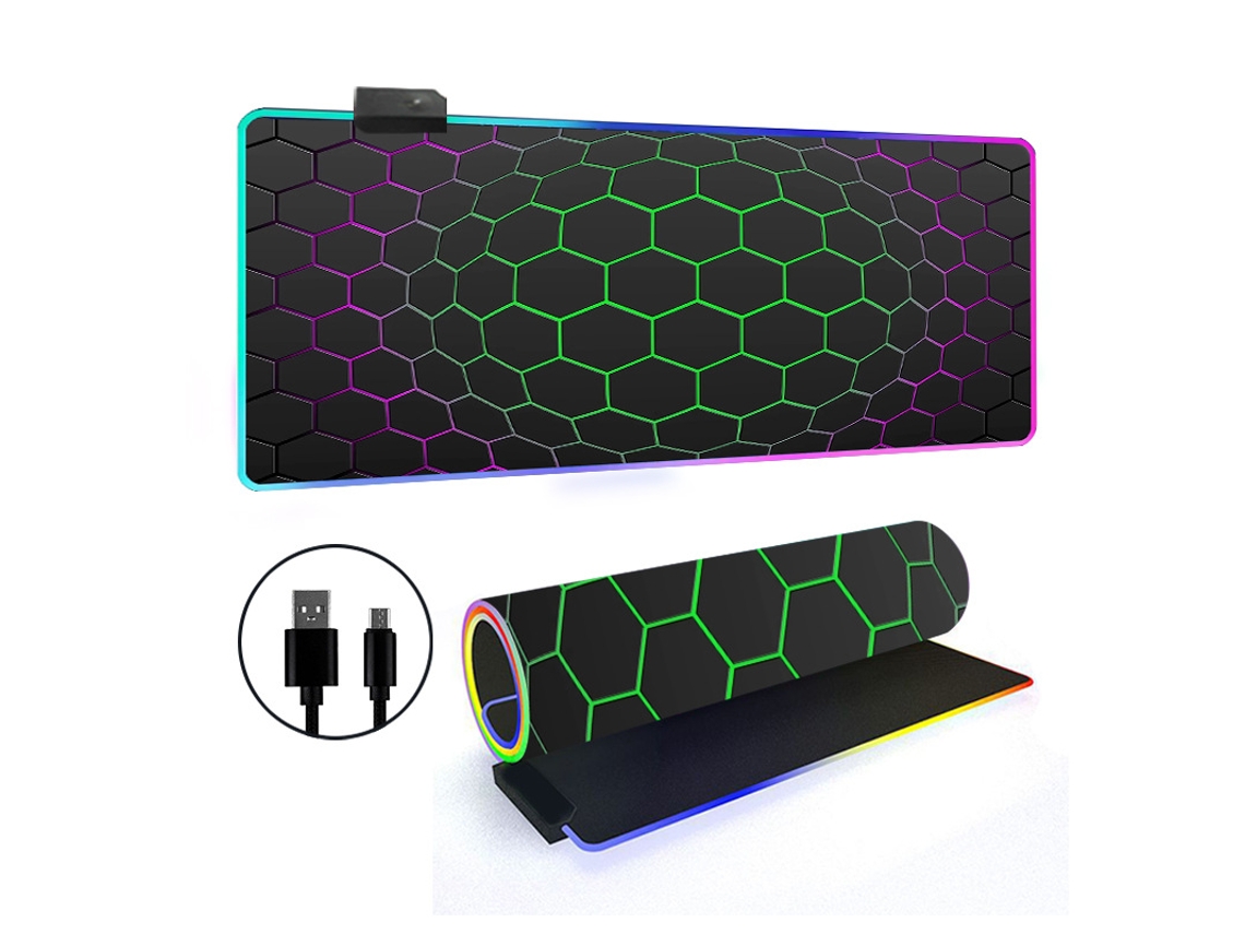 Mouse Pad Com 14 Modos De Iluminação Rgb E Base Antiderrapante Aquaforge (estilo 16, 4009003mm)