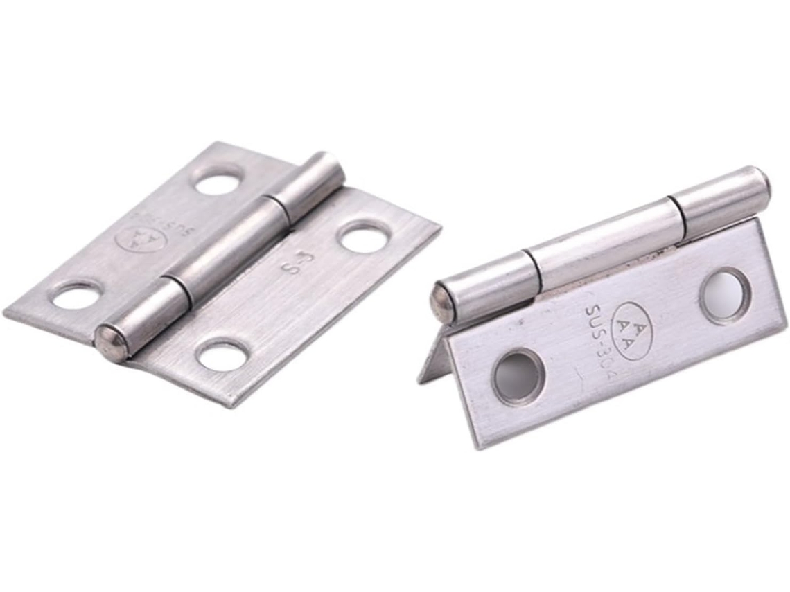 2 Dobradiças Articuladas Para Móveis Em Aço Inoxidável Com 4-furos E 1, 5-polegadas