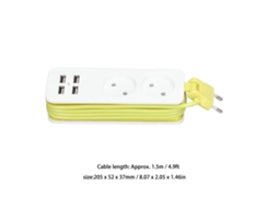 Laxiscreed Rainha De Escada Com 2 Tomadas Redondas E 4 Portas Usb Para Carregamento Rápido