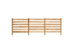 Valla de Madeira 914 X Mm, Ripas 3 Painéis, Fechamento com Estacas Metal, para Exteriores Decoração Jardim, Ar Condicionado, Equipamento Piscina