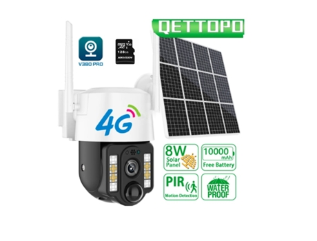 Câmara Vigilância ARNAN 360º Áudio Bidirecional Solar Rotativa 1080P Wi-Fi