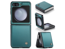 Nova Capa Dobrável Para Celular Em Couro Sintético Com Proteção Antirroubo.verde - Samsung Z Flip6