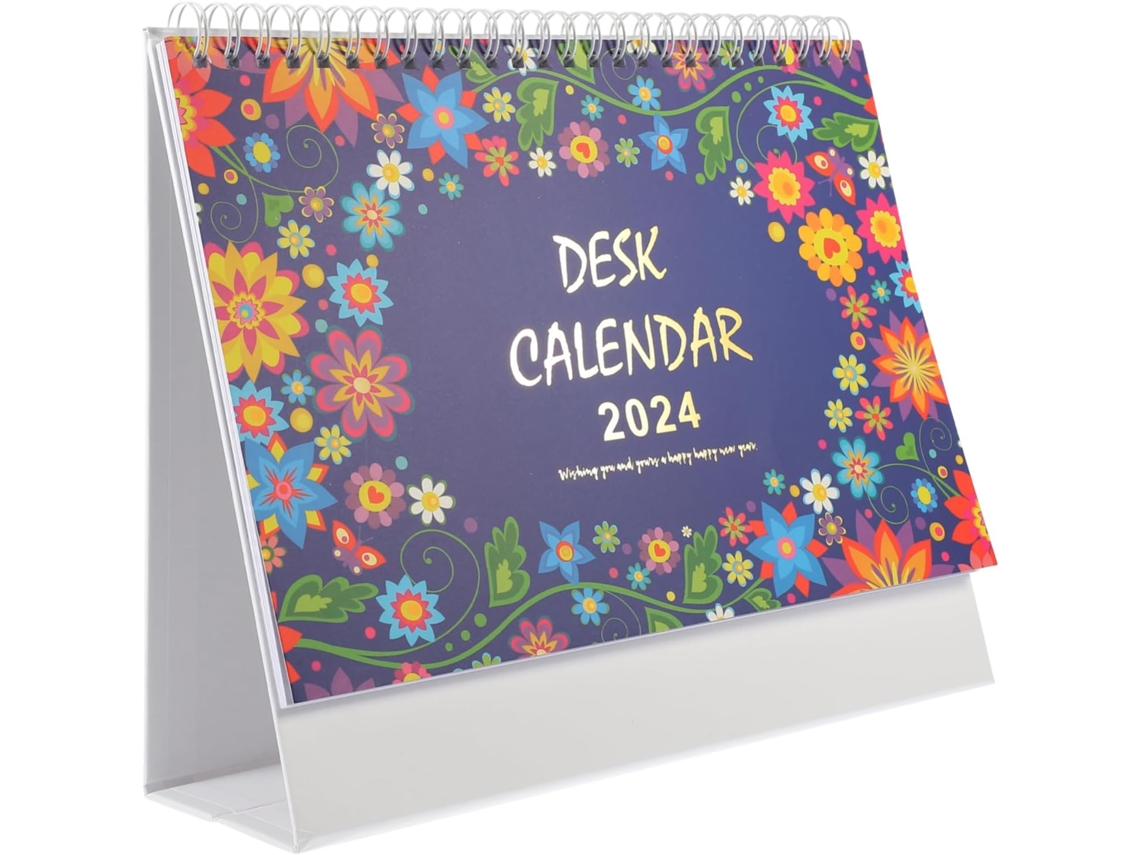 Calendário De Mesa Feito Papel Grosso. Compacto Com Encadernação