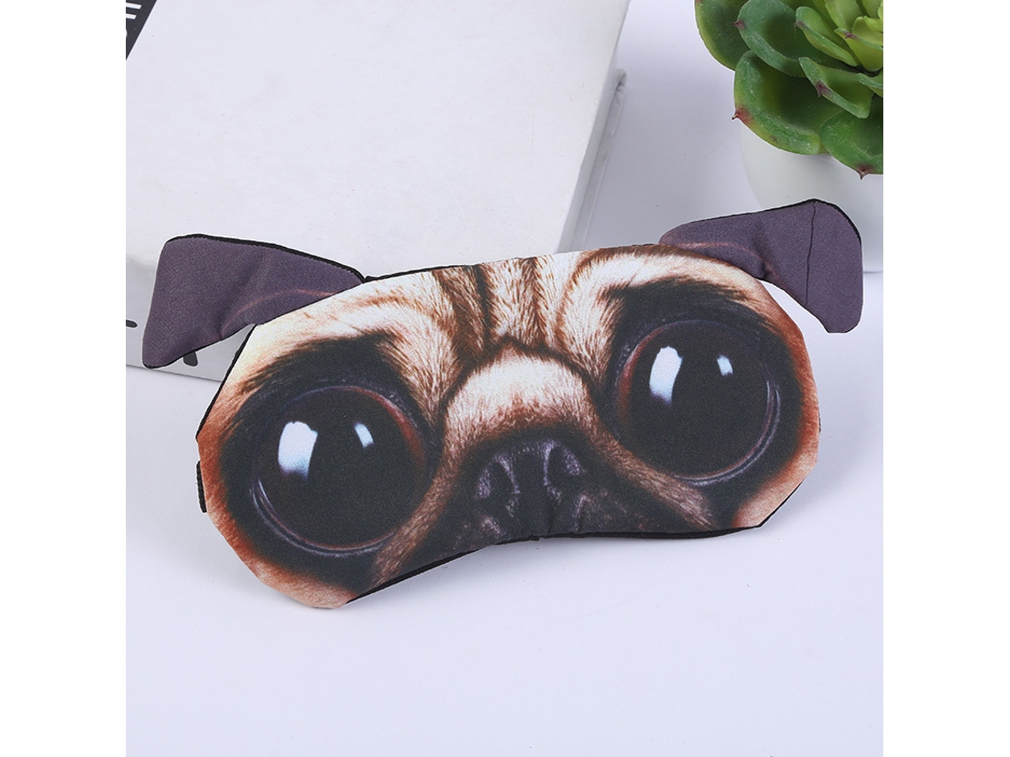 Máscara De Dormir 3d Animais , Com Fecho Ajustável, Bloqueio De Luz Para Festas, Viagem E Sestainclui Bolsa De Gelo Pug Hexinyigjly