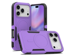 Capa Magnética Para Iphone 17, Capa Transparente Fosca Para Celular Com Proteção Fina Contra Impactos, Roxa.