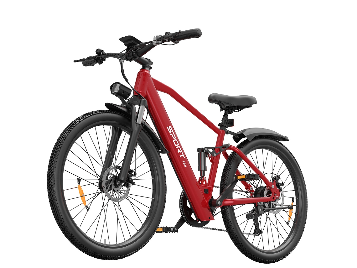 Bicicleta Elétrica T8s Com Suspensão Total, Caixa De Velocidades Shimano De 7 Velocidades E Pneus De 26 Polegadas.