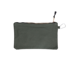 Bolsa De Ferramentas Com Fecho Zipper Multiuso De Lona Impermeável Portátil Com Mosquetão Para Armazenamento Cor Verde Oliva
