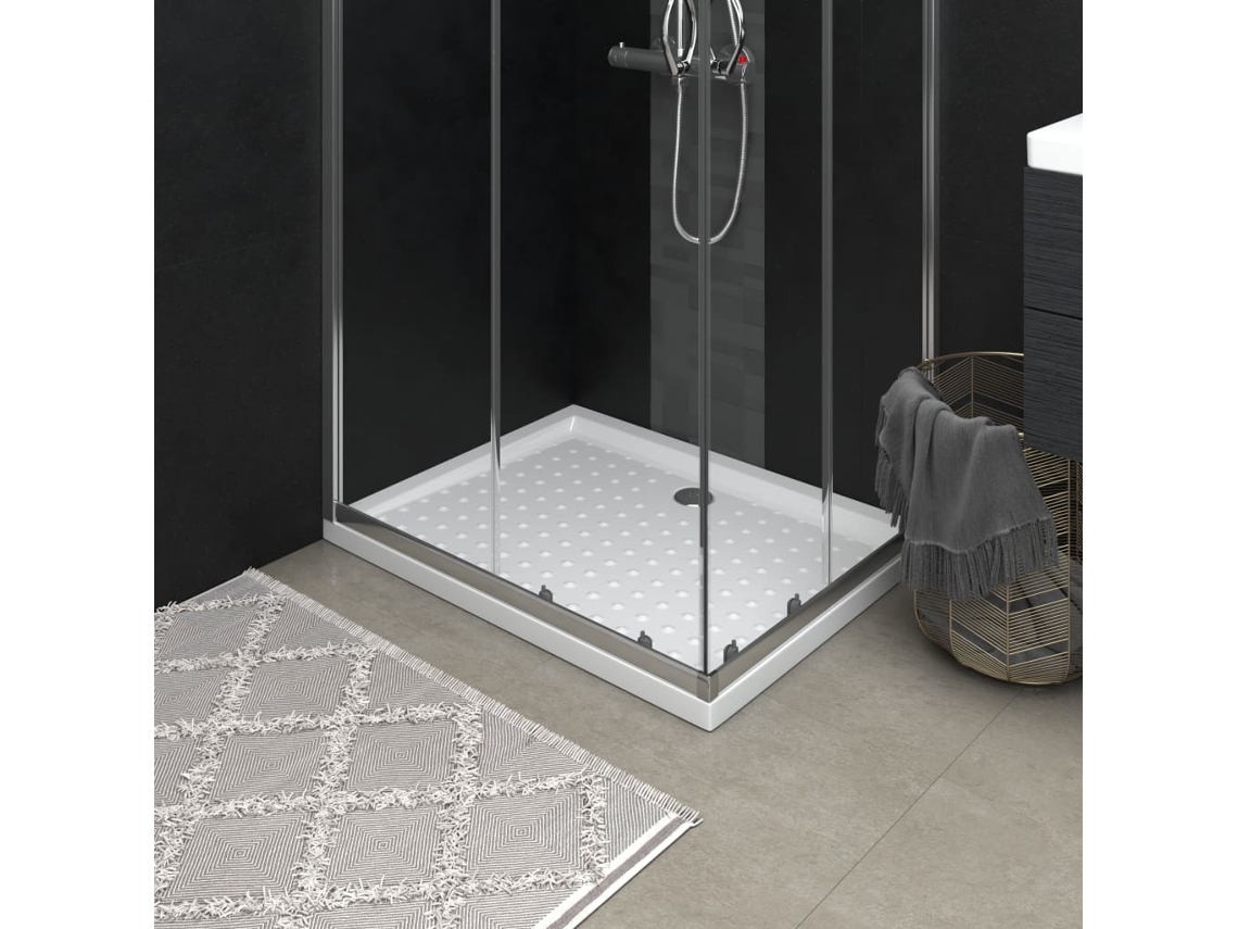 Vidaxl Base De Chuveiro Com Pontos 90x70x4 Cm Abs Branco