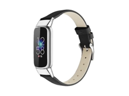 Lurelia Pulseira, Compatível Com Fitbit Luxe De Couro Preta, Acabamento Moderno