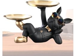 Bandeja De Resina Para Chaves | Estatueta De Buldogue Francês Para Decoração