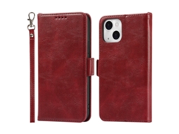 Capa Para Iphone 14 Plus Pele Sintética Anti-choque Magnética Vermelho
