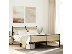 Vidaxl Estrutura Cama S/ Colchão Derivados De Madeira Carvalho Sonoma