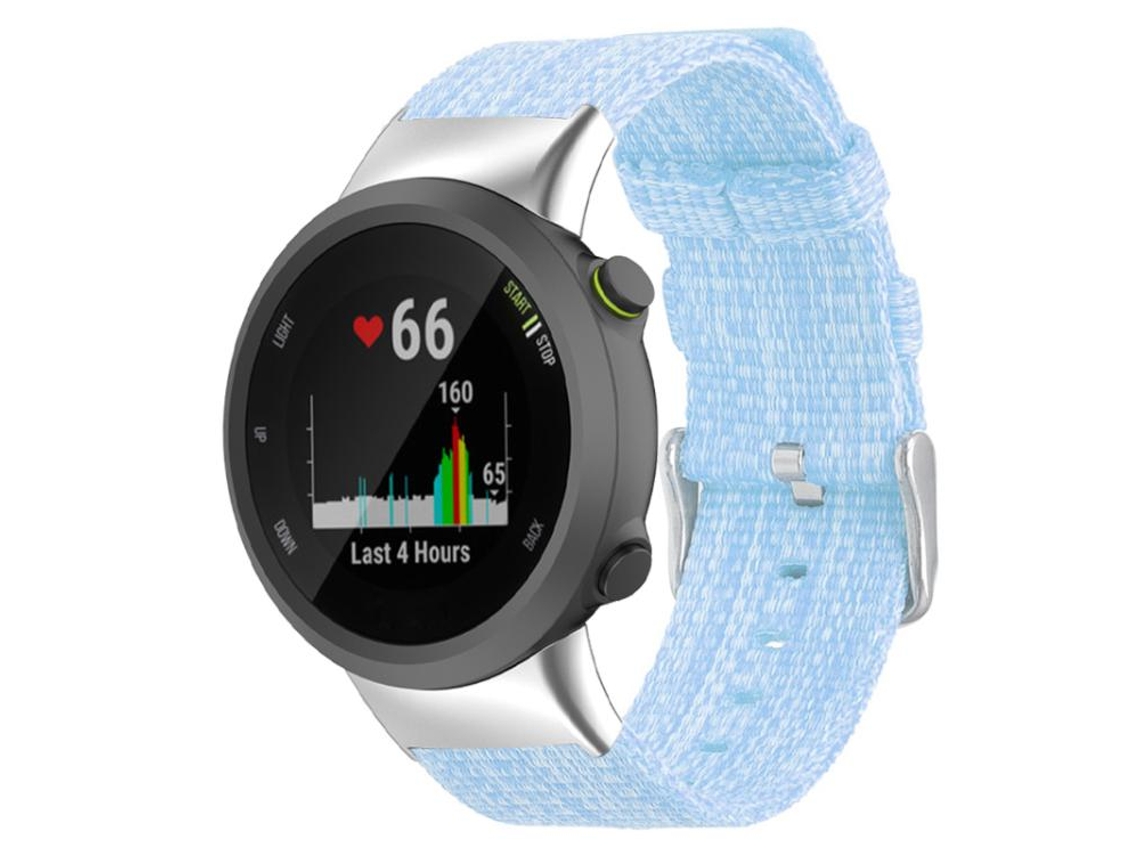 Bracelete para Garmin Forerunner 45 / 45s / Swim 2 Nylon e Lona Fivela de Aço Prate Azul celeste XIAOMOYU