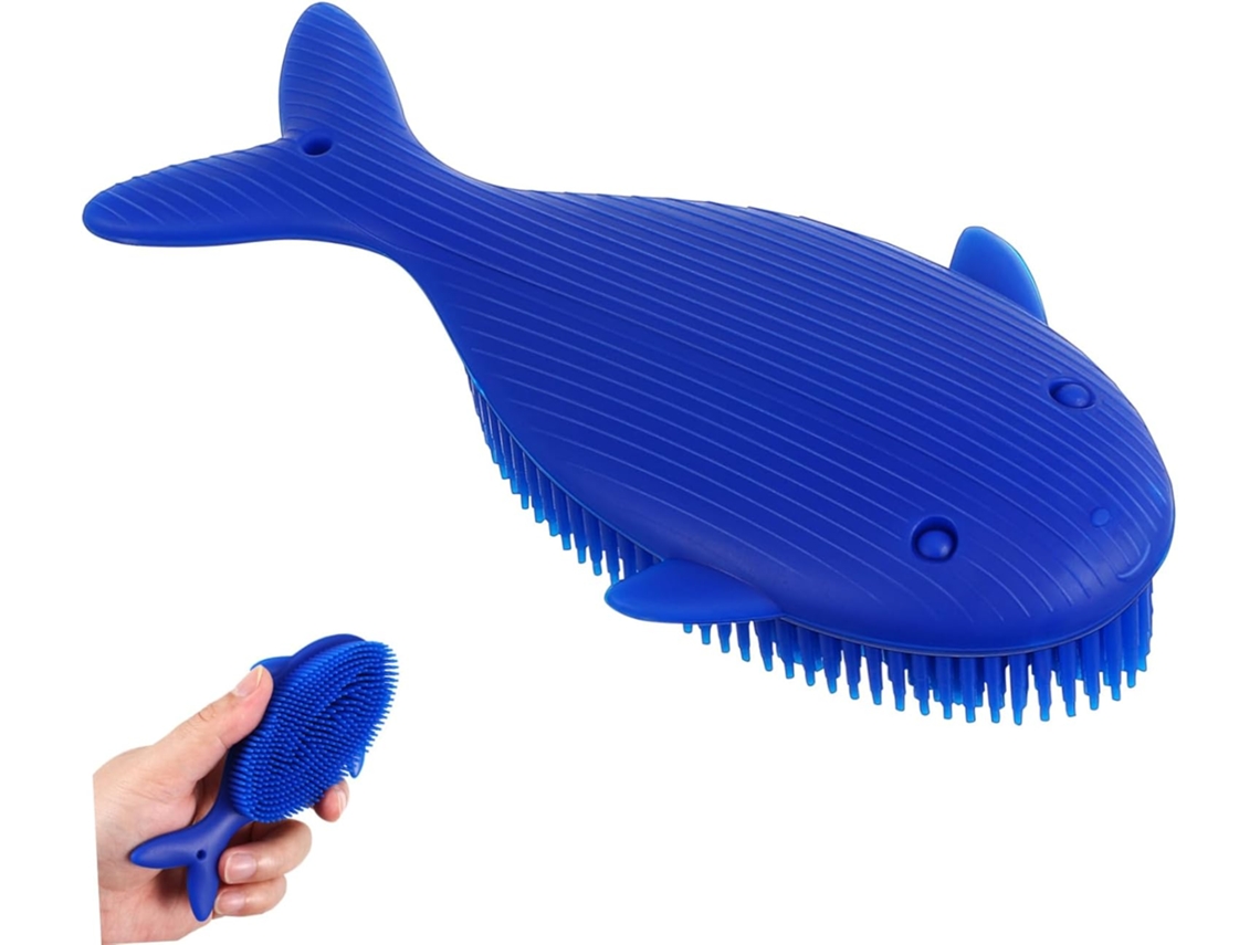 Escova De Banho Esfoliante Silicone Em Formato Baleia Wooneky Para Corpo E Cabelo Limpa Massageia