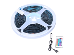 2026 tira de Led Rgb com Controle Remoto de 24 Teclas e Bluetooth, Luz Ambiental de 15 Metros com Bateria Integrada
