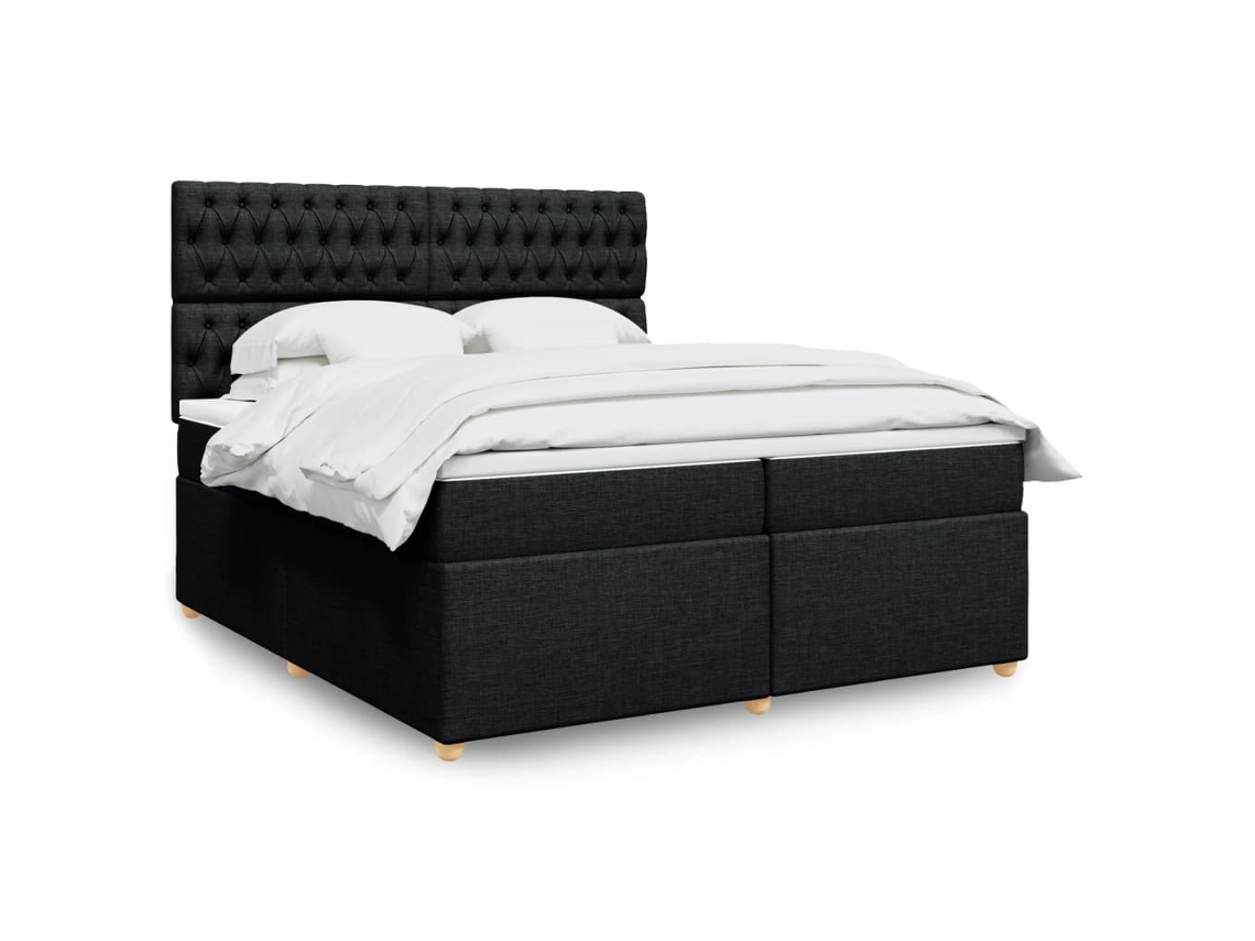 Vidaxl Cama Com Molas/colchão 200x200 Cm Tecido Preto