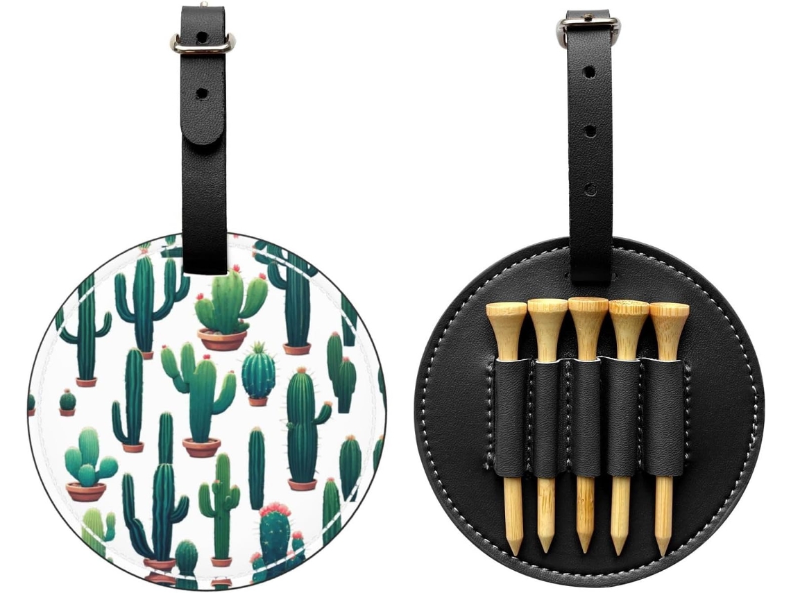 Bolsa para Tees de Golfe Cactus Community, Preta Fácil de Transportar e Mais Eficiente para Jogar Golfe.