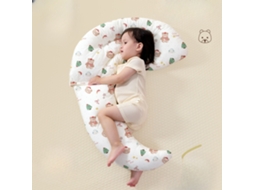 Almofada Corpo Bebé 80x70cm Algodão Respirável Crianças 1-5 Anos Casa Urso Panoona