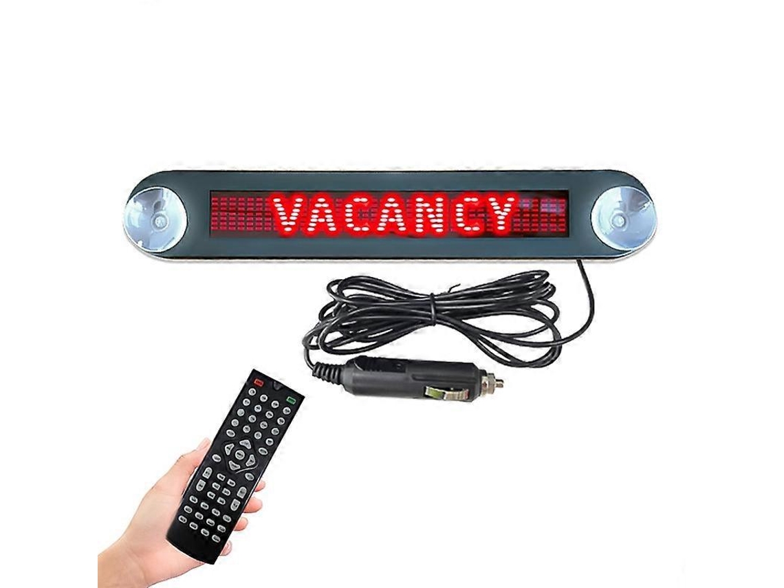 Painel de LED programável para exibição de mensagens em carros, 12V DC, com controle remoto, S/MARCA