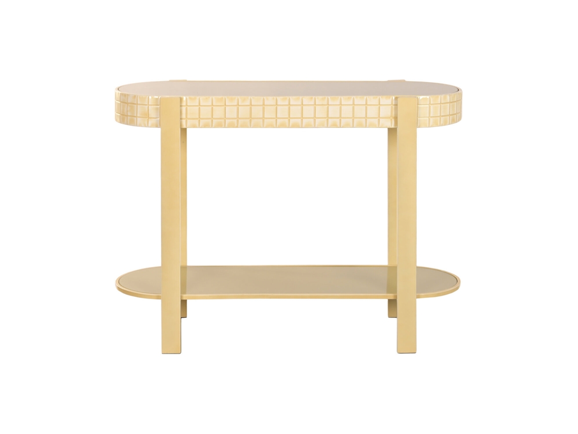 Mesa de Consola ALEXANDRA HOUSE LIVING em metal e vidro, 112x40x81,5cm