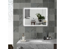 Bathroom Mirror Bathroom Mirror Wall Mirror Leds, Light Switch, Anti-fog Function, 60 X 80 X 4 Cm, White