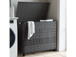 Vidaxl Cesto Para Roupa Suja Com Rodas 66x35x60 Cm Vime Cinzento