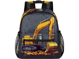 Mochila Infantil Dark Gary Com Desenho Escavadeira, Ideal Para Meninas Meninos. Pré-escolar Alça Peitoral