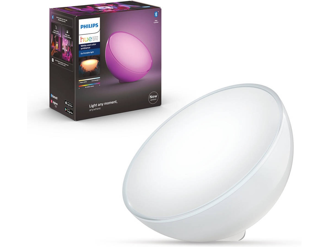 Candeeiro inteligente portátil Bluetooth PHILIPS HUE Go (Luz branca e cor)