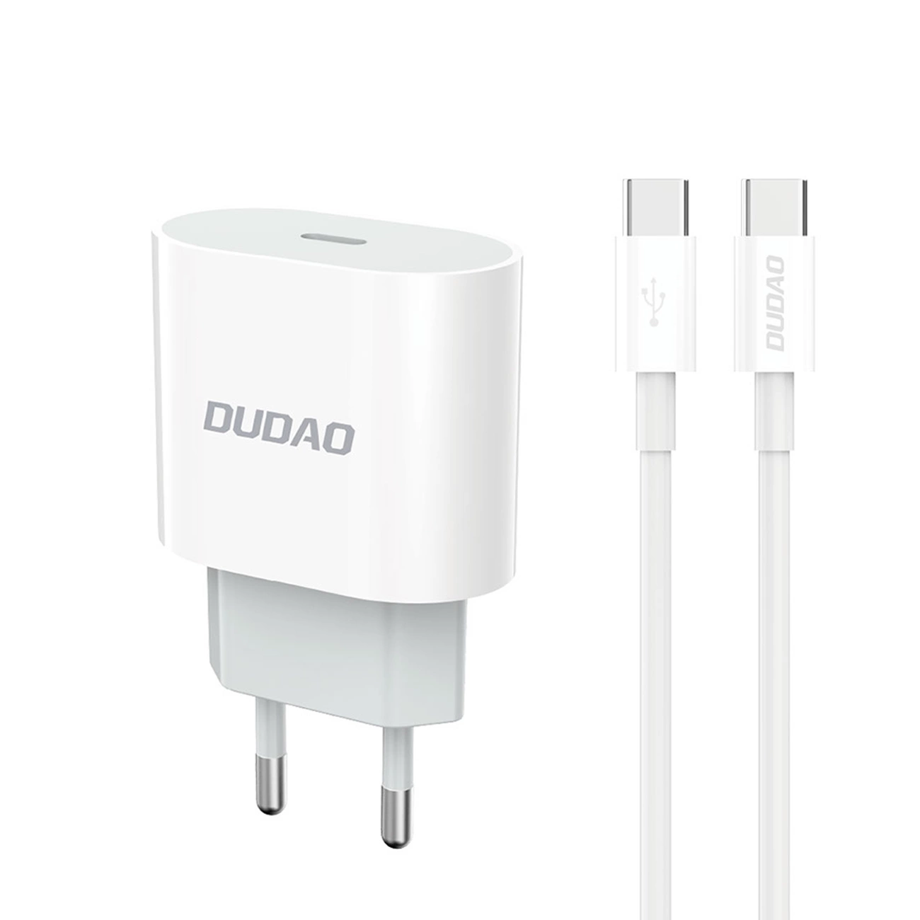 Carregador de Parede DUDAO Pd 20w Usb c para Iphone 12 13 14 com Cabo