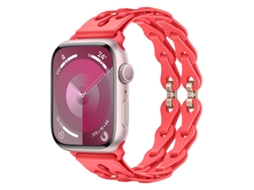 Bracelete Para Apple Watch 38/40/41/42mm Rosa Vermelha Cuich